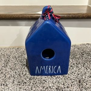 Rae Dunn Birdhouse America Blue Patriotic Home Decor USA